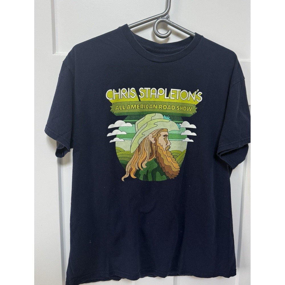Chris Stapleton All American Road Show 2023 Tour Concert T Shirt Large Navy